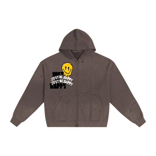 Hand-Frayed Sunfade Zip Hoodie image 1