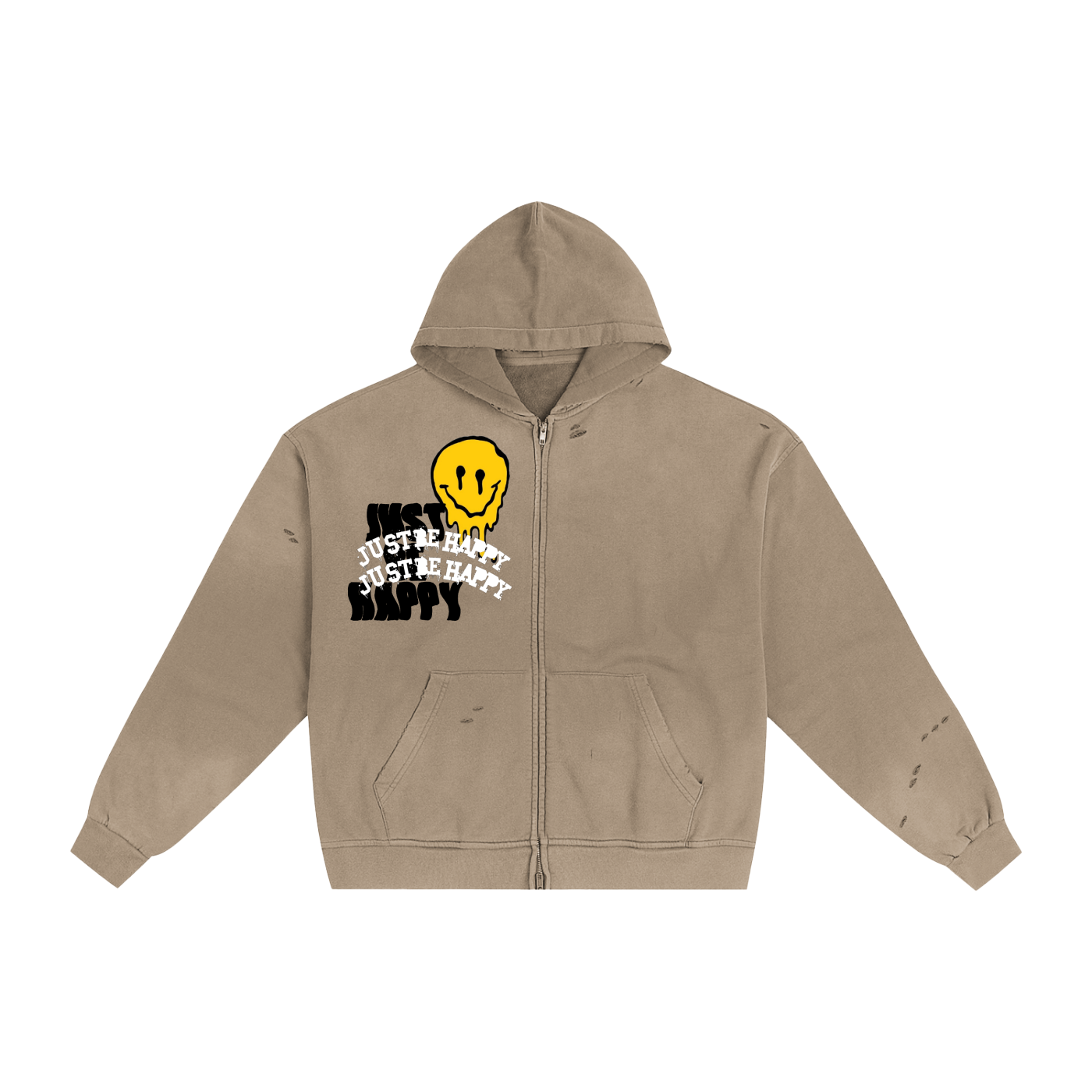 Hand-Frayed Sunfade Zip Hoodie image 0