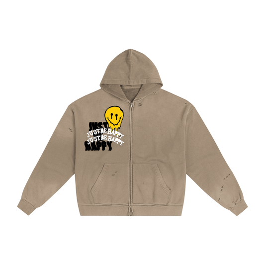 Hand-Frayed Sunfade Zip Hoodie image 0