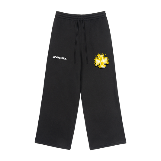 Fleece Drawstring Straight-Leg Sweatpants