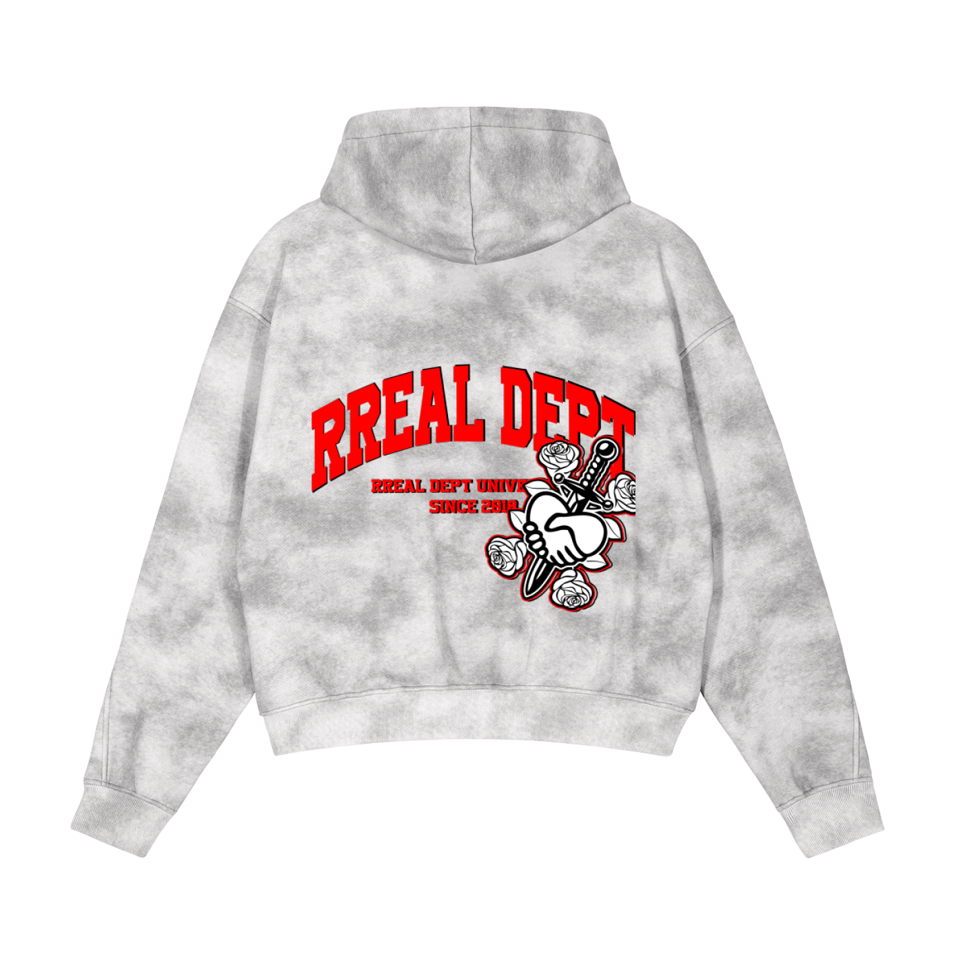 Dirty Washed Boxy Zip-up Fleece Hoodie image 1